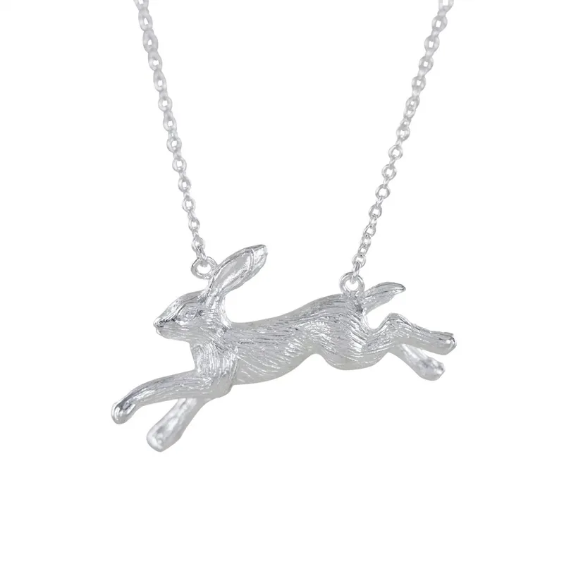 Reeves and Reeves Running Hare Necklace - Sterling Silver