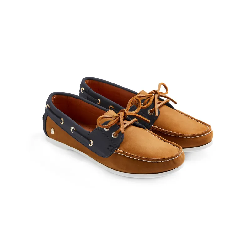 Fairfax and Favor Salcombe Deck Shoe - Tan/Navy