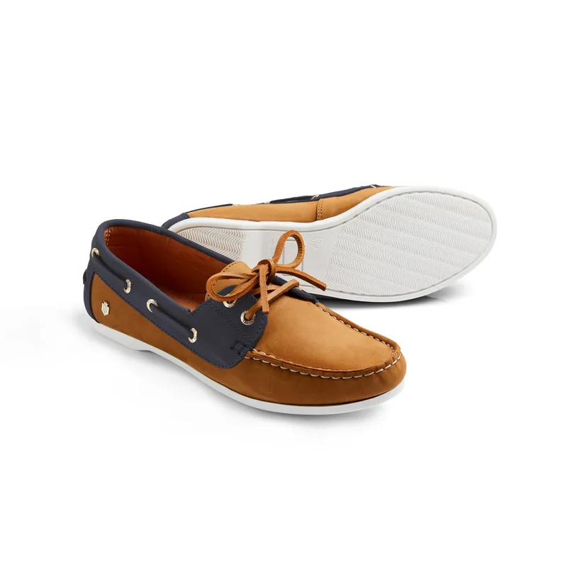 Fairfax and Favor Salcombe Deck Shoe - Tan/Navy-3