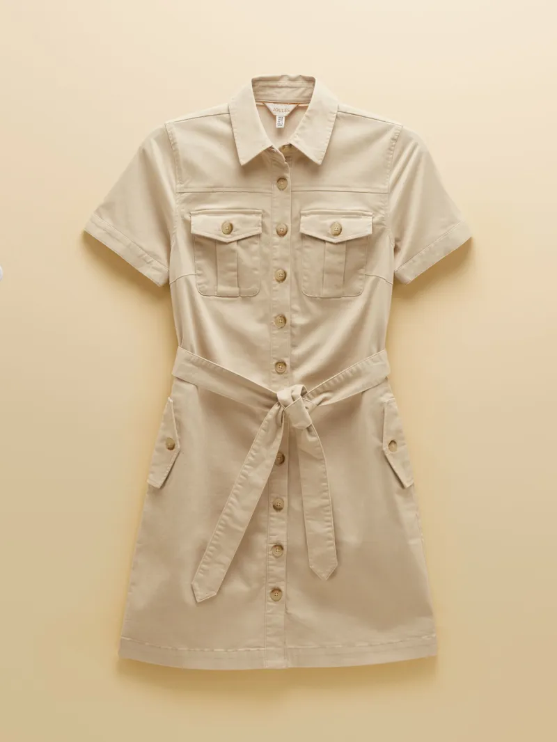 Joules Short Meredith Dress - Sandstone-1