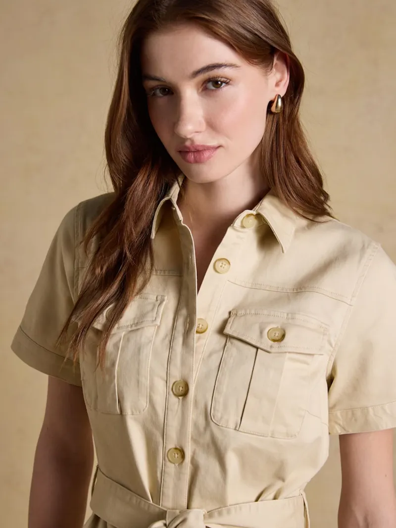 Joules Short Meredith Dress - Sandstone-2