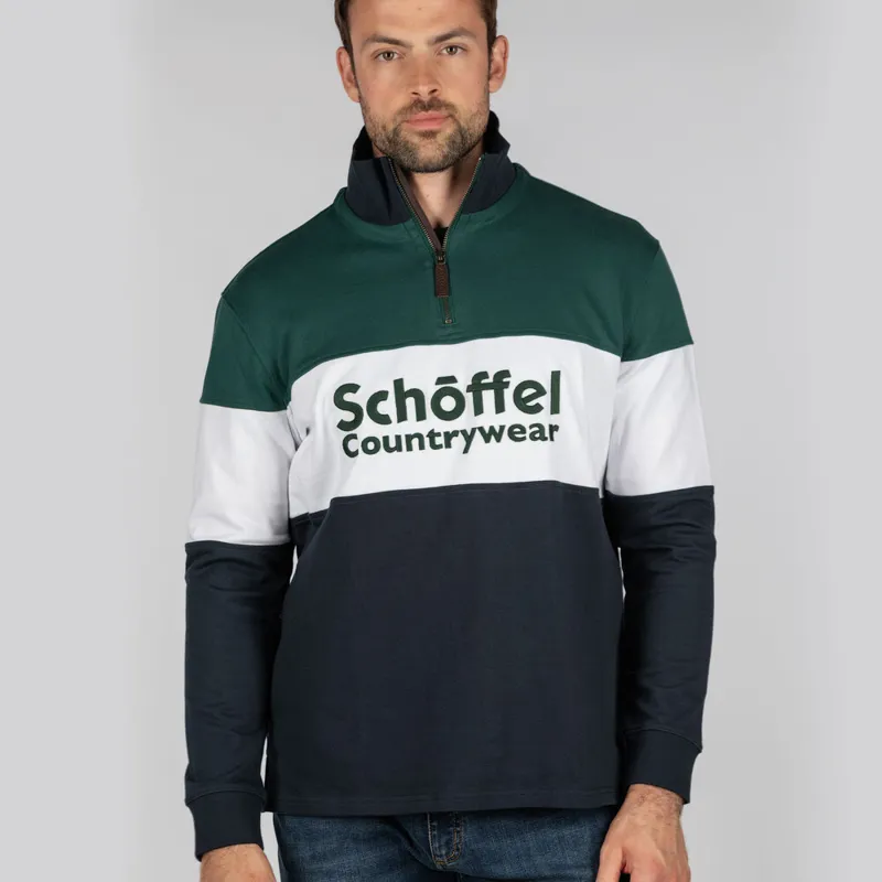 Schoffel Unisex Exeter Heritage 1/4 Zip - Navy-1