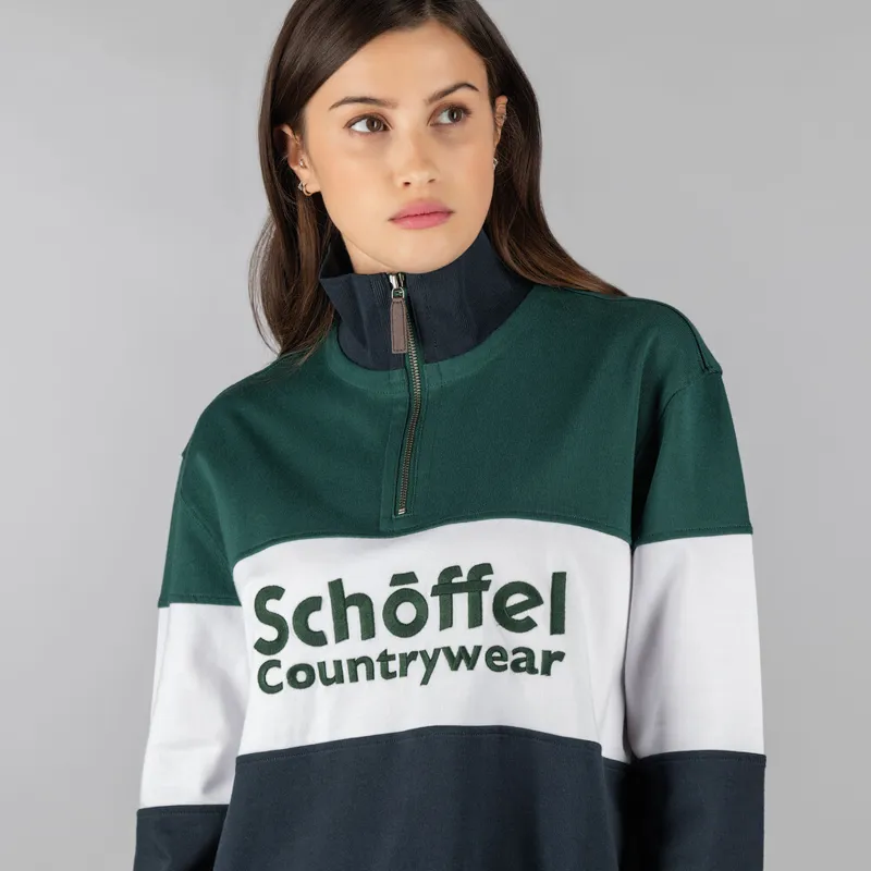 Schoffel Unisex Exeter Heritage 1/4 Zip - Navy-2
