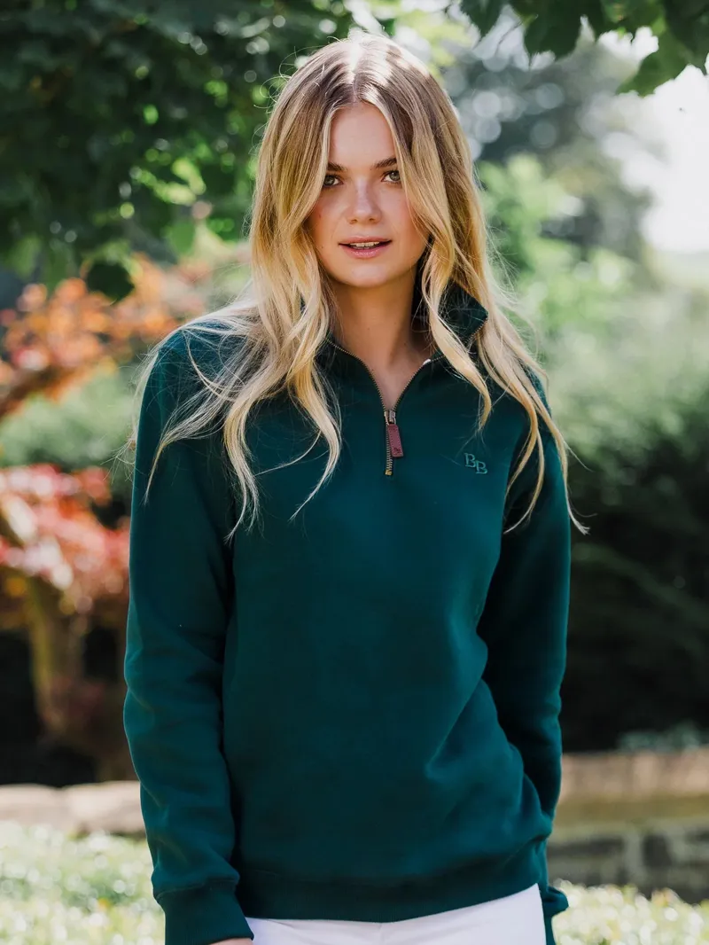 Beaumont and Bear Tuckenhay 1/4 Zip - Petrol Green-1