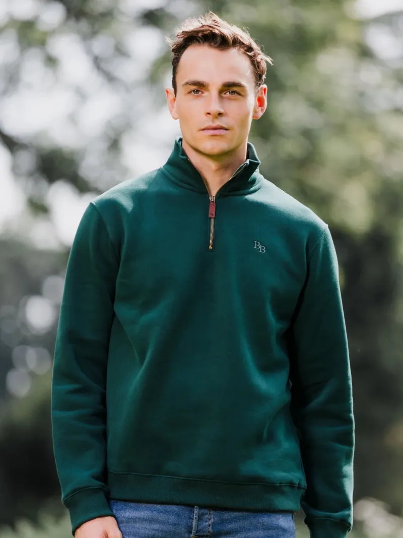 Beaumont and Bear Tuckenhay 1/4 Zip - Petrol Green-3