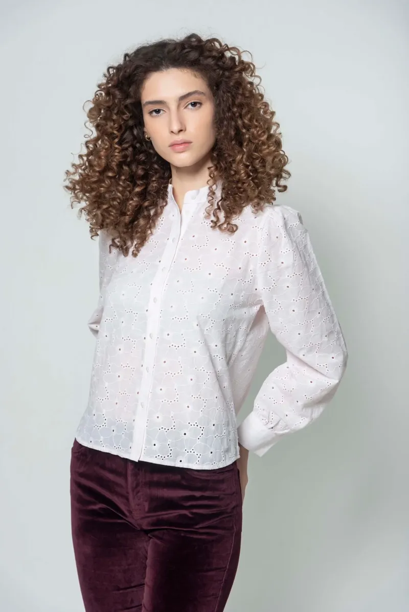 Hartwell Eva Shirt - Pink Embroidery -2