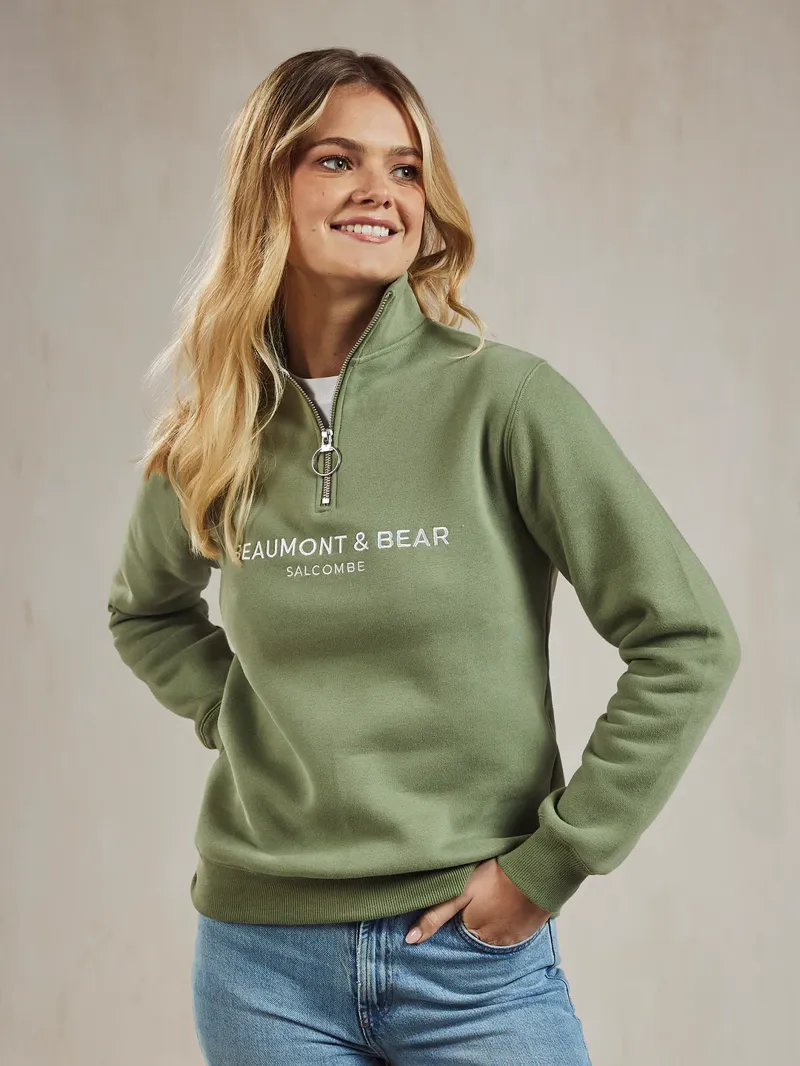 Beamont and Bear Kingswear 1/4 Zip - Village Green-1