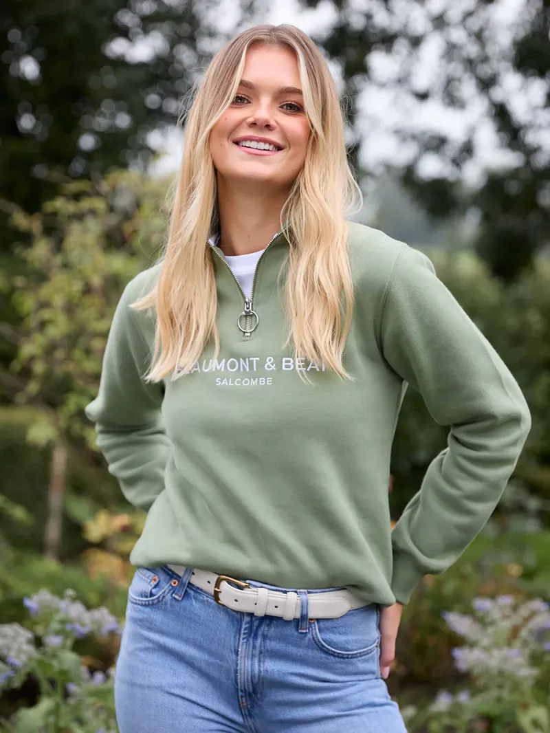 Beamont and Bear Kingswear 1/4 Zip - Village Green