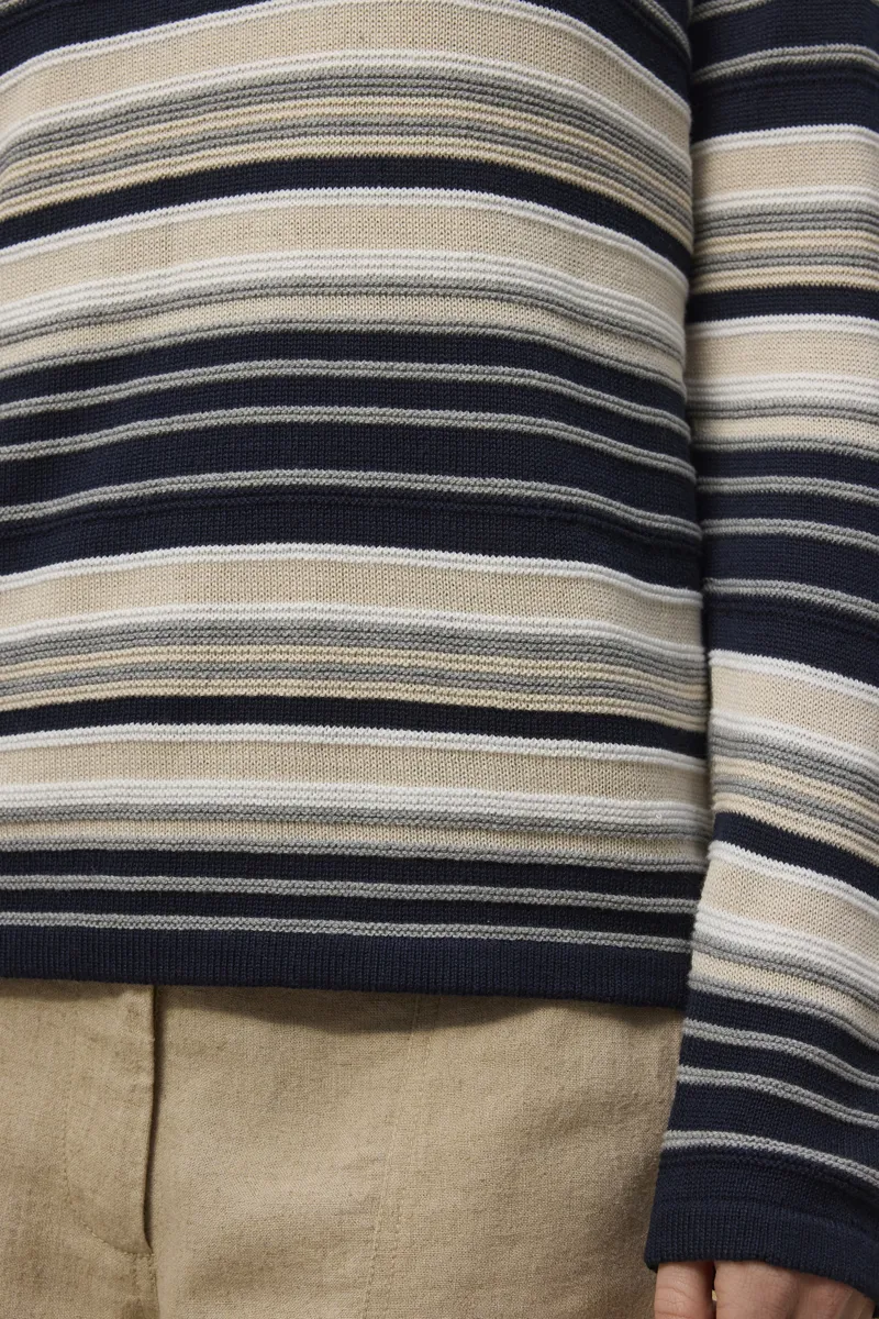 Red Green Kille Knit Jumper - Navy Stripe-1