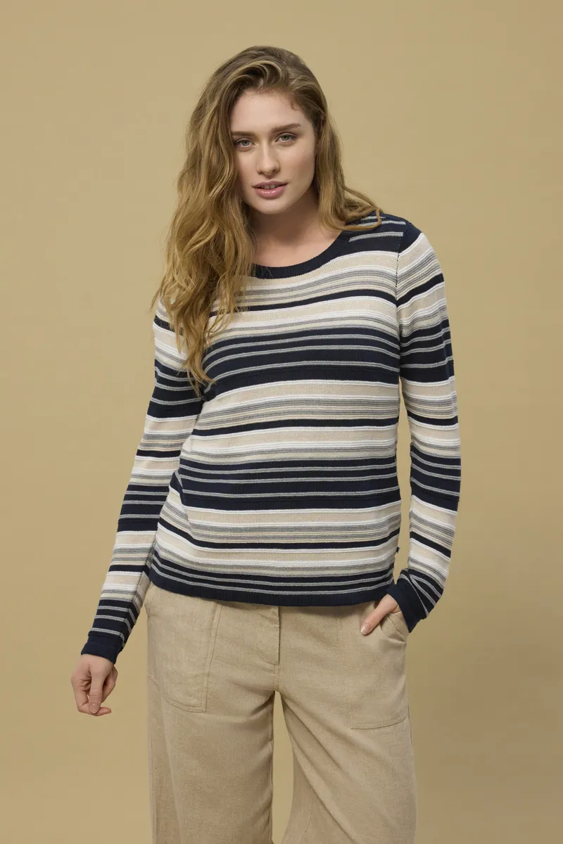 Red Green Kille Knit Jumper - Navy Stripe