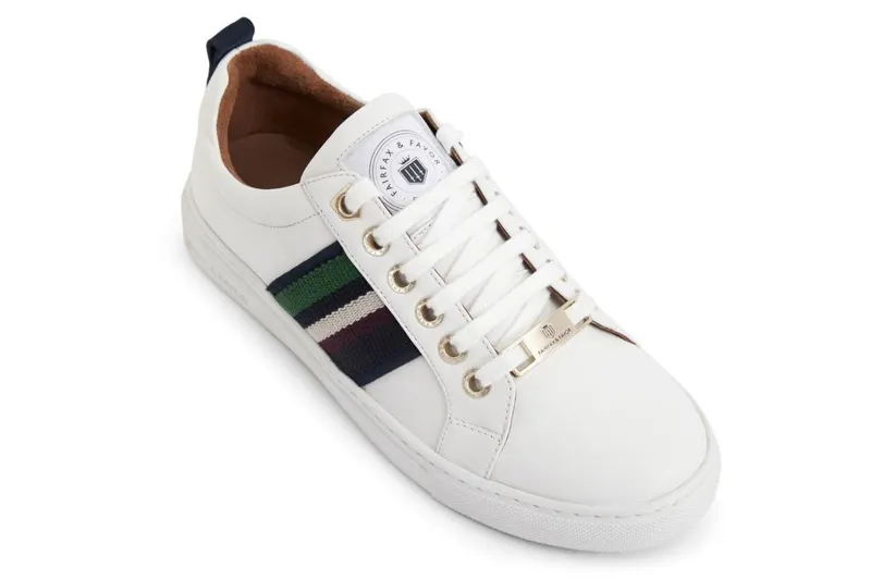 Fairfax and Favor Boston Trainer - White Stripe Webbing-4