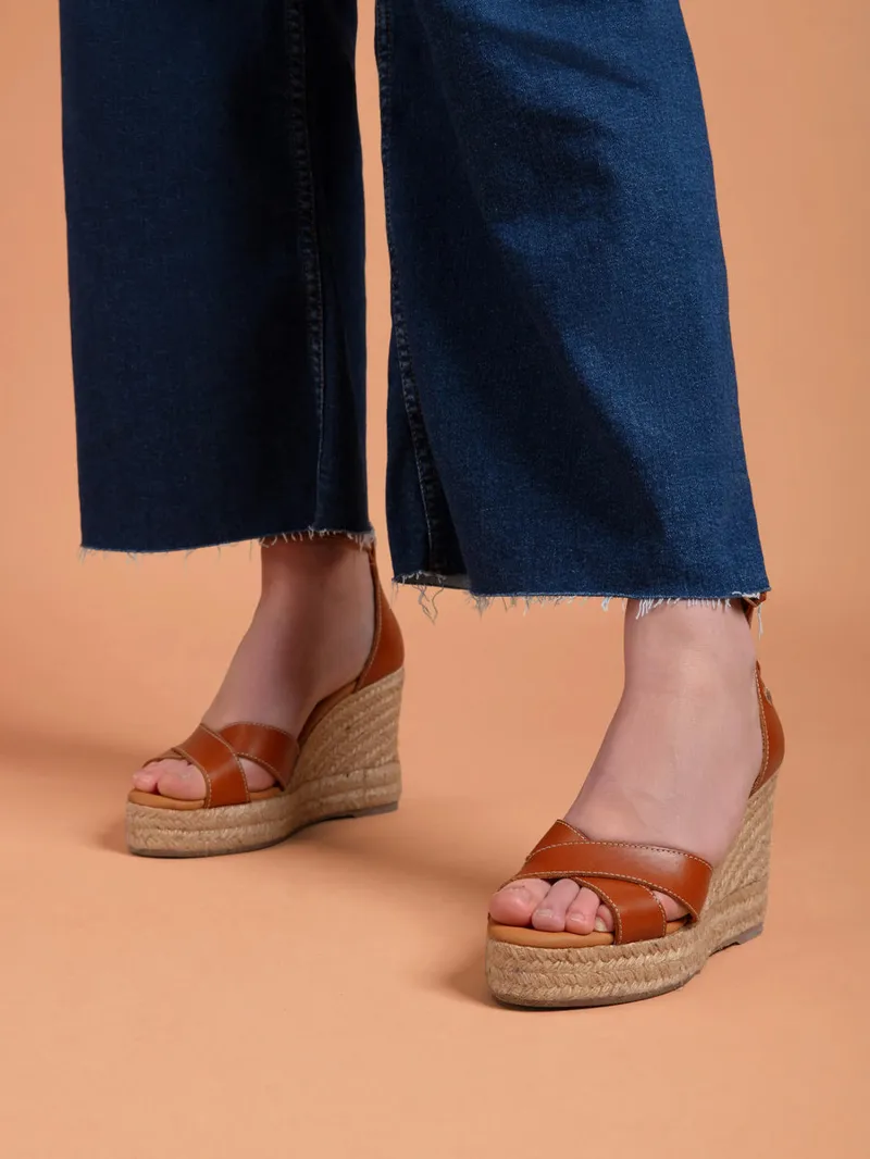 Fairfax and Favor Valencia Wedge - Tan Leather-3